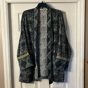 Soft Surroundings Velvet Open Front Ruana Cardigan Top